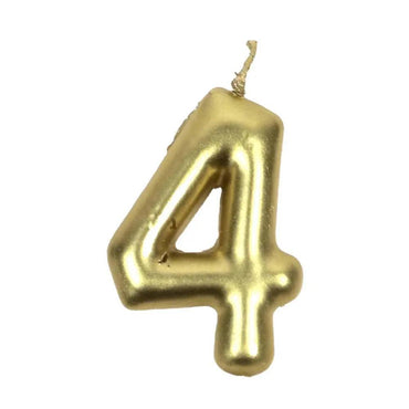 Happy Birthday No 4 Numeric Candle - Yellow (NC-027) The Stationers